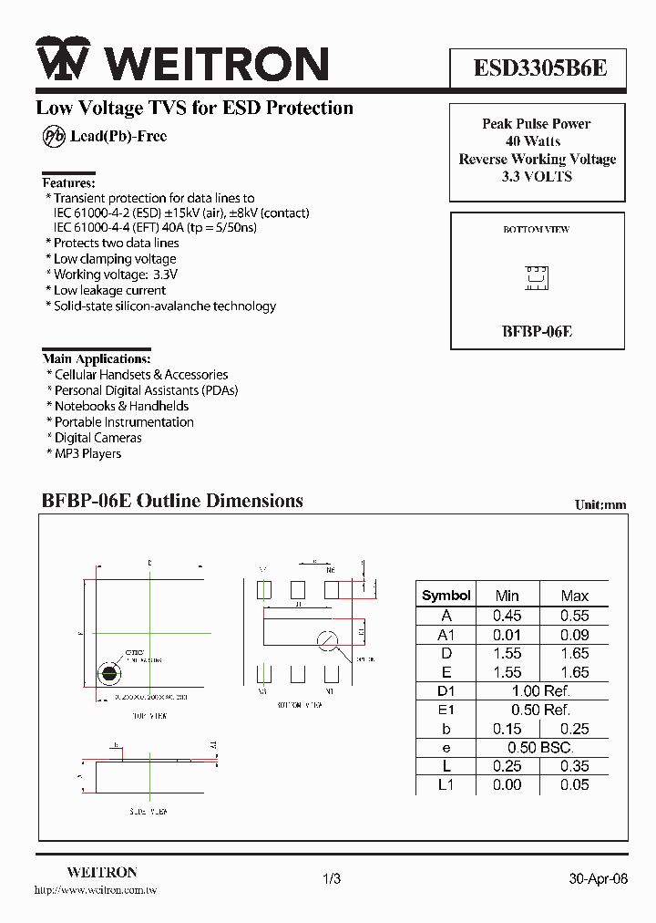 ESD3305B6E_4660229.PDF Datasheet