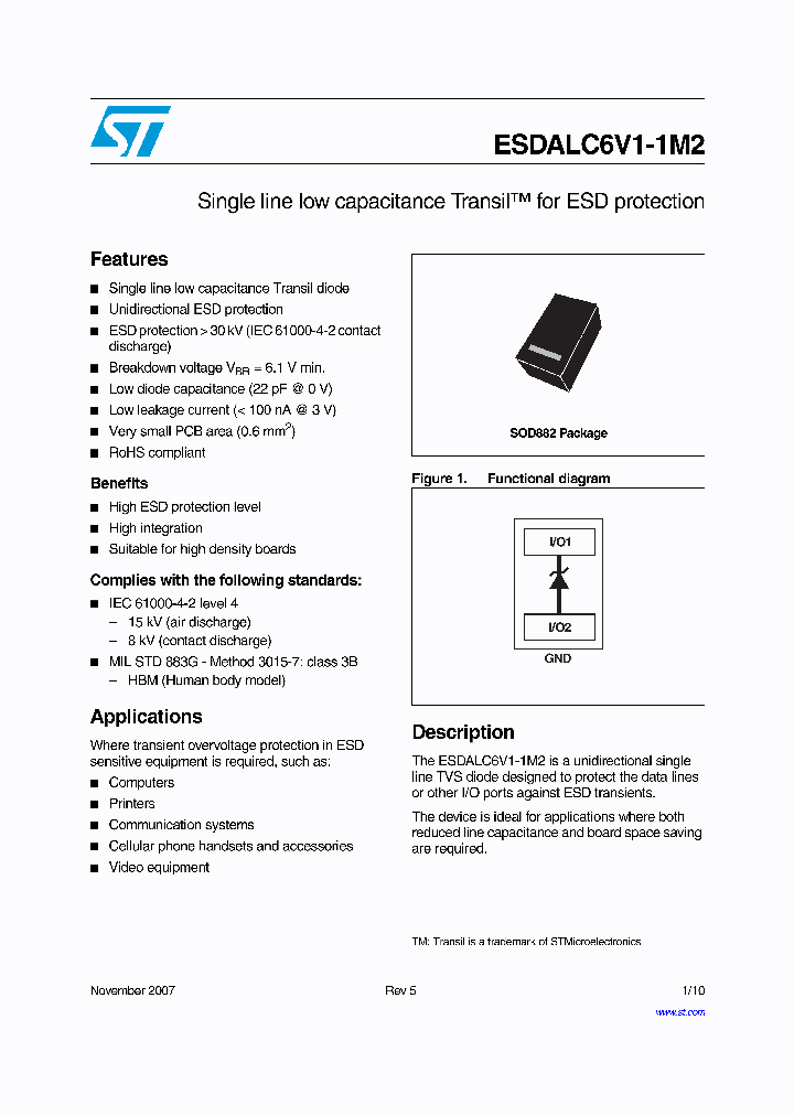 ESDALC6V1-1M2_4219335.PDF Datasheet
