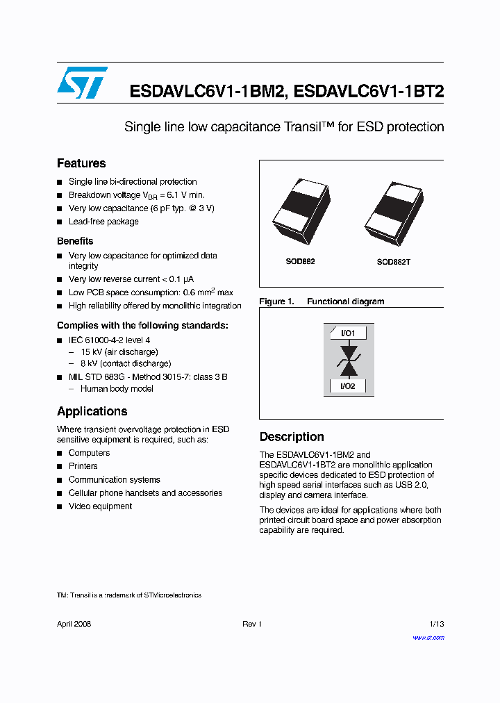 ESDAVLC6V1-1BM2_4240381.PDF Datasheet