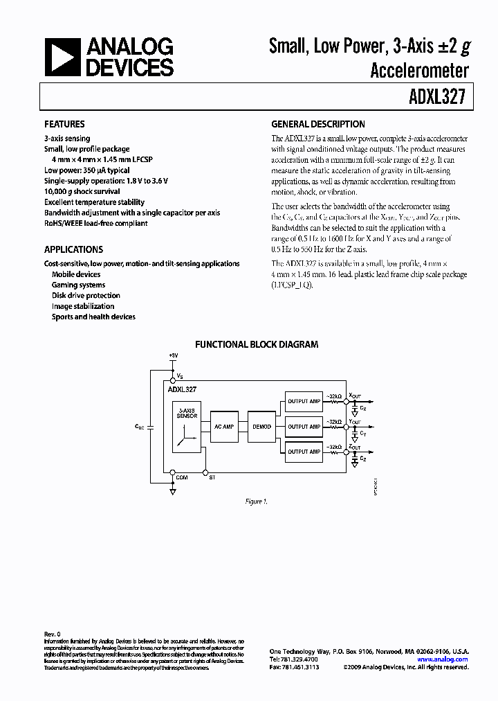 EVAL-ADXL327Z_4547991.PDF Datasheet