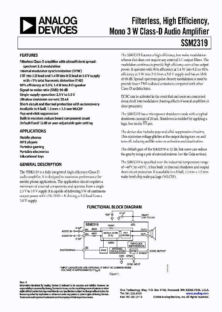 EVAL-SSM2319Z_4411553.PDF Datasheet