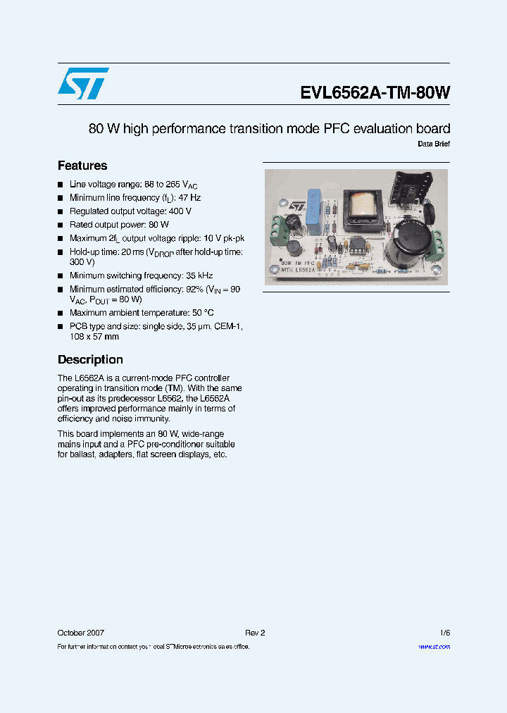 EVL6562A-TM-80W_4265269.PDF Datasheet