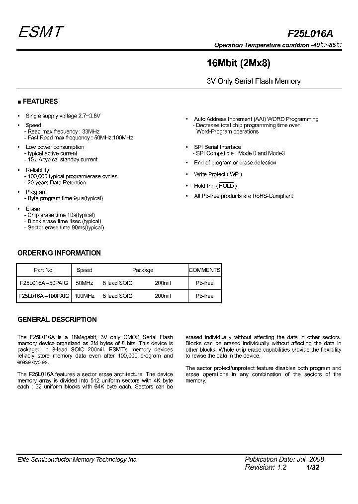 F25L016A-50PAIG_4519422.PDF Datasheet