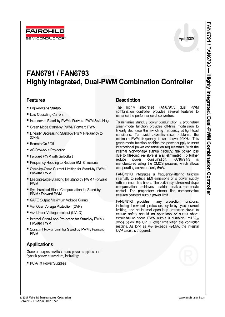 FAN6791MY_4796817.PDF Datasheet
