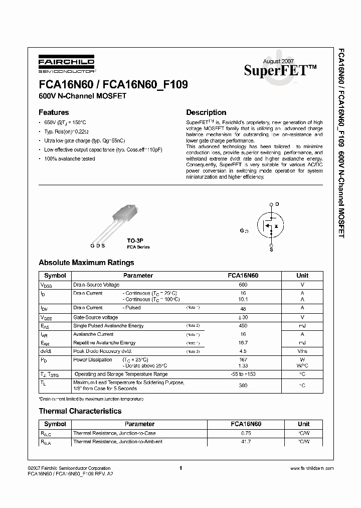 FCA16N60_4433048.PDF Datasheet