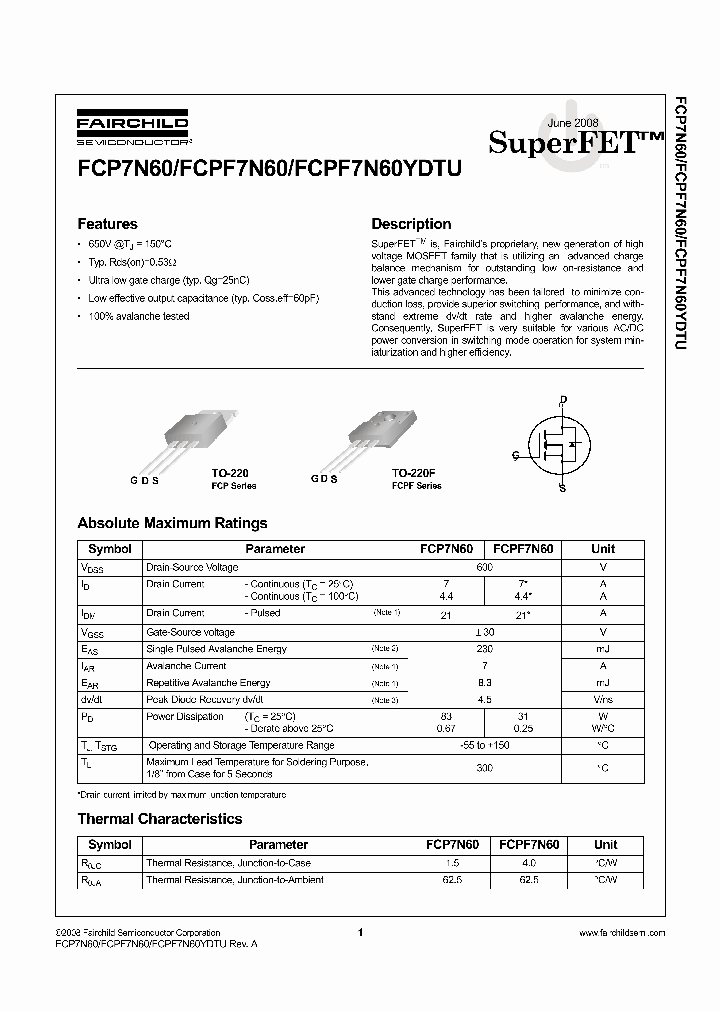 FCP7N6008_4605035.PDF Datasheet