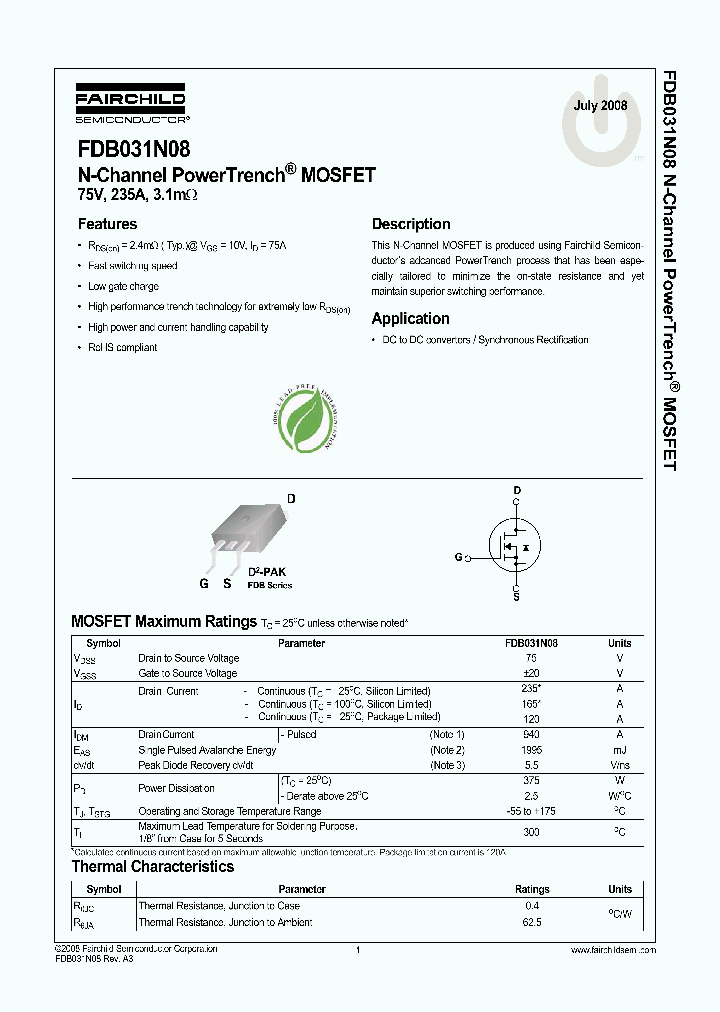 FDB031N08_4753176.PDF Datasheet