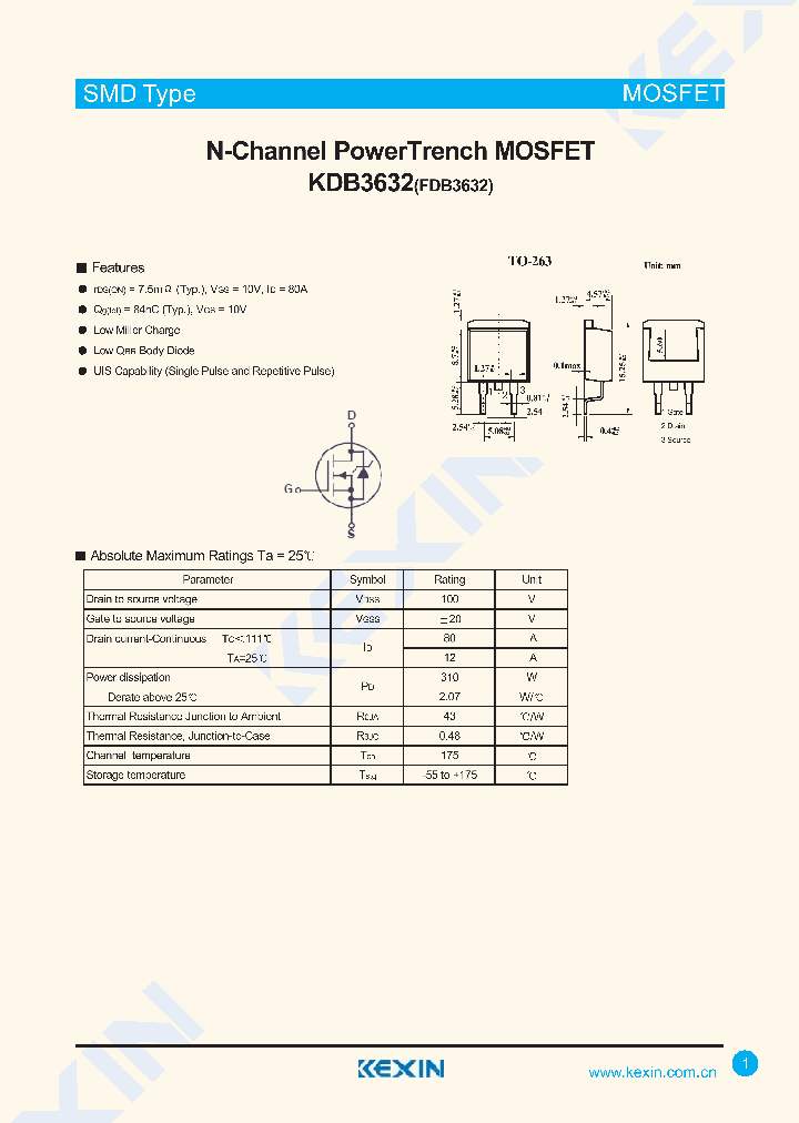 FDB3632_4295037.PDF Datasheet