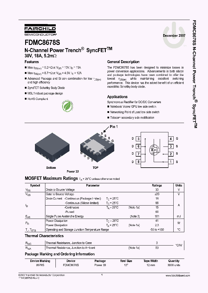 FDMC8678S_4303629.PDF Datasheet