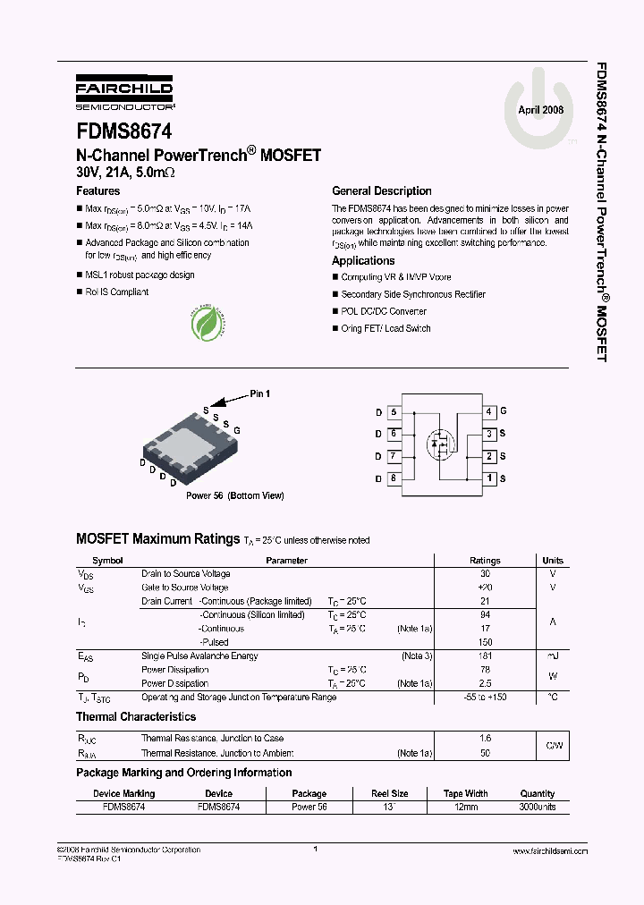 FDMS867408_4695498.PDF Datasheet