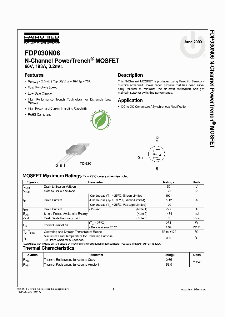 FDP030N06_4512667.PDF Datasheet