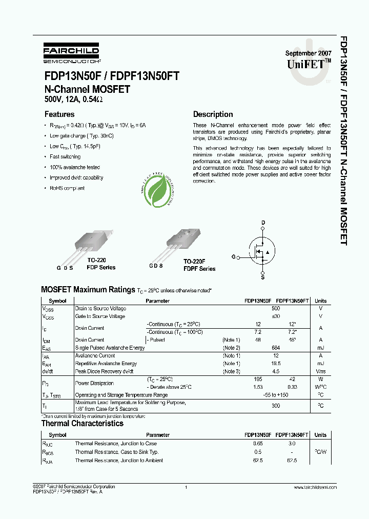 FDPF13N50FT_4235447.PDF Datasheet