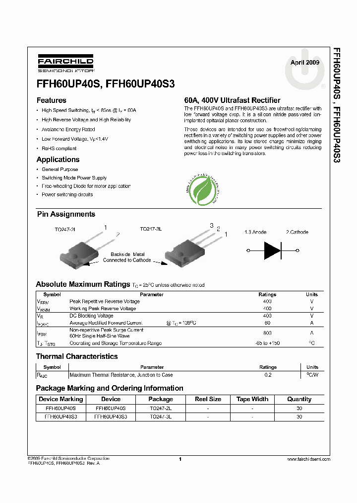 FFH60UP40S3_4579723.PDF Datasheet