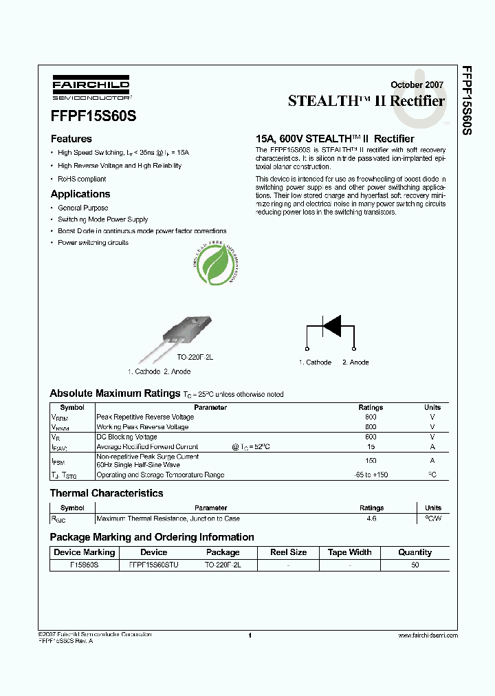 FFPF15S60STU_4351032.PDF Datasheet