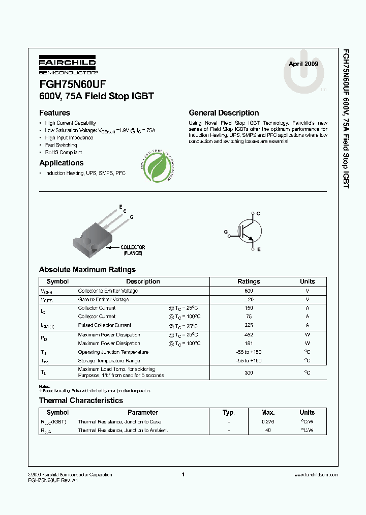 FGH75N60UF_4879777.PDF Datasheet