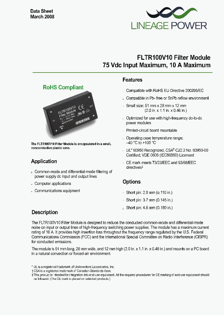 FLTR100V10_4637759.PDF Datasheet