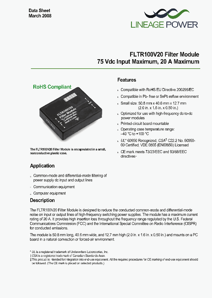 FLTR100V20_4637763.PDF Datasheet