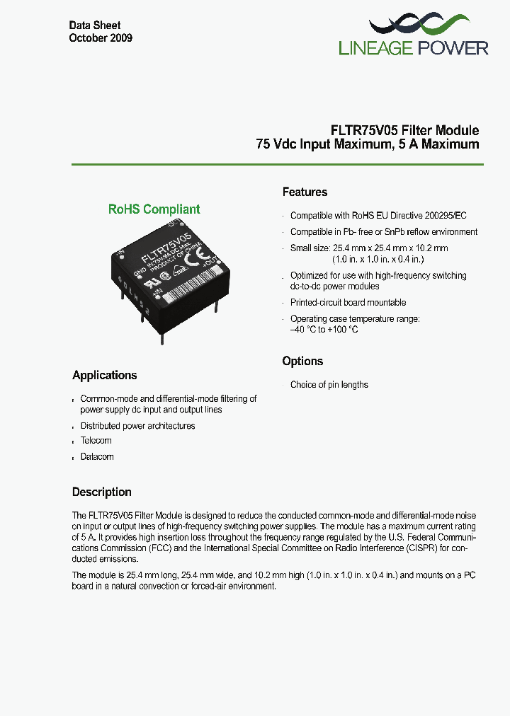 FLTR75V05_4637771.PDF Datasheet