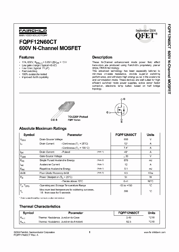 FQPF12N60CT_4269688.PDF Datasheet