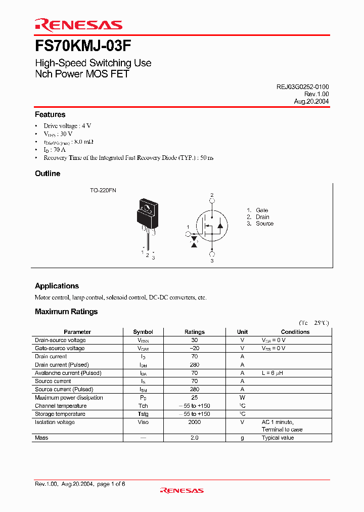 FS70KMJ-03F_4774980.PDF Datasheet