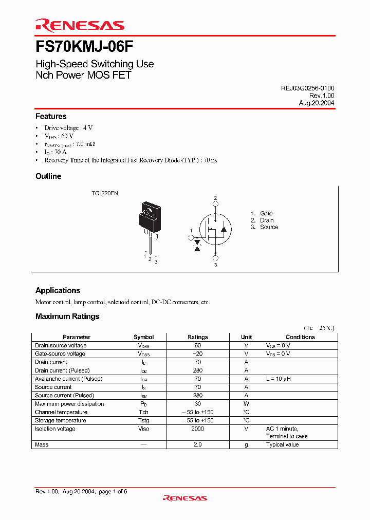 FS70KMJ-06F_4430001.PDF Datasheet