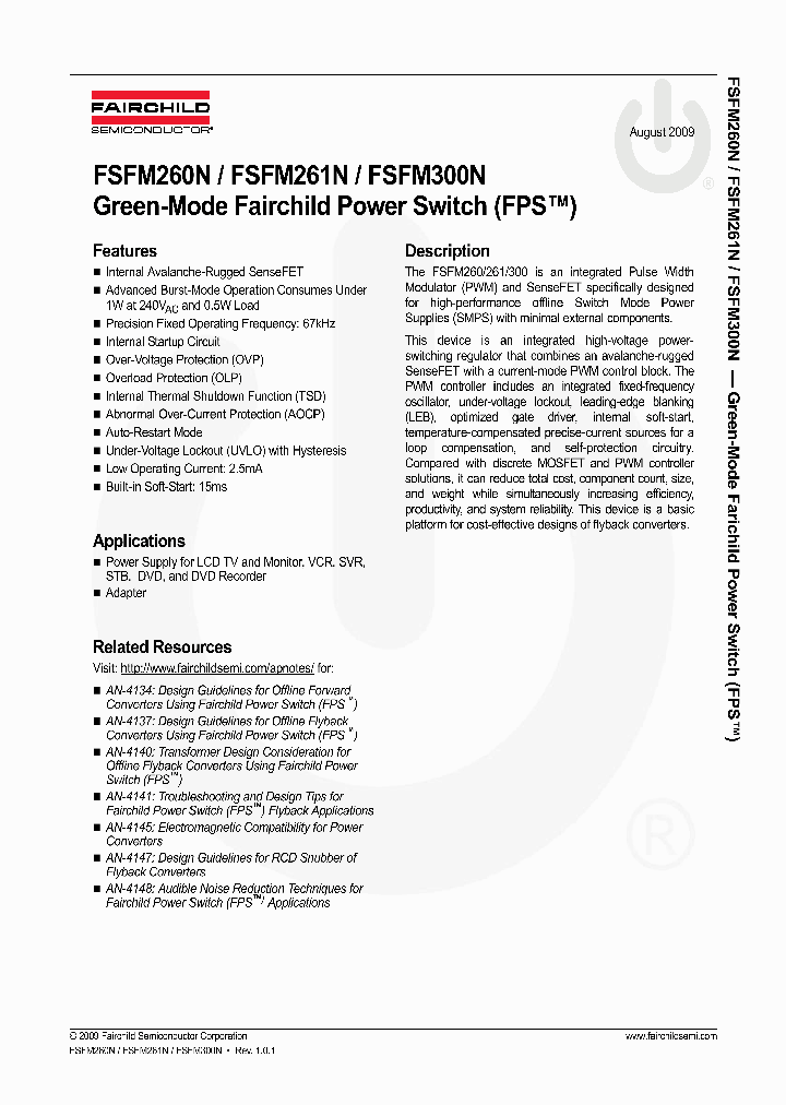 FSFM260N_4533498.PDF Datasheet