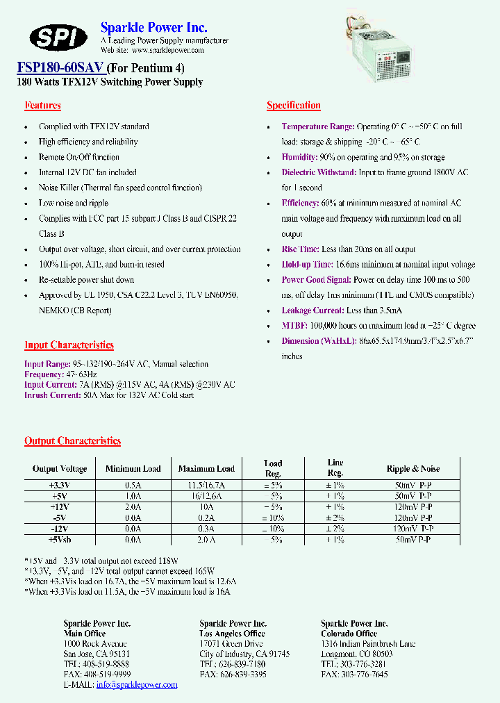 FSP180-60SAV_4359001.PDF Datasheet