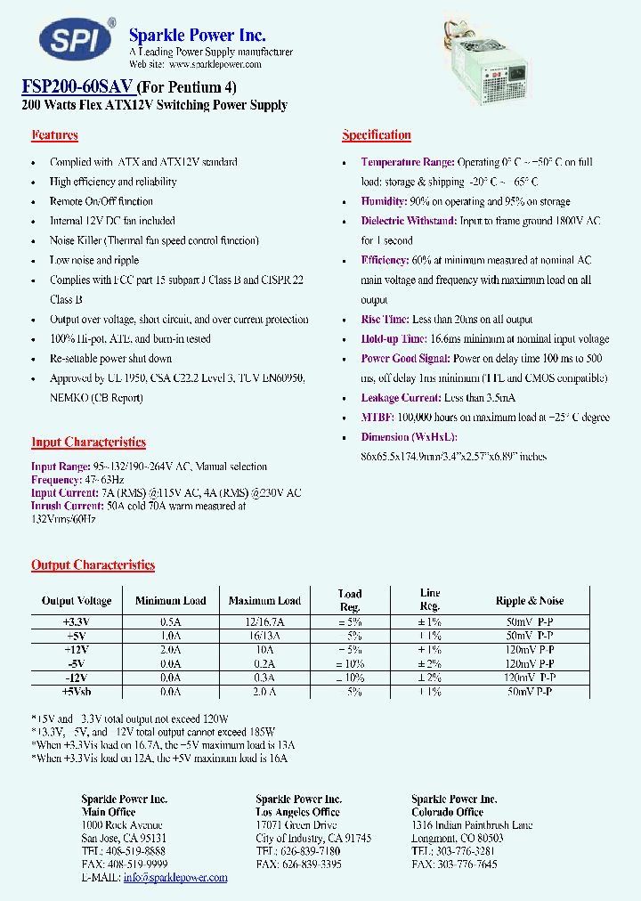 FSP200-60SAV_4781919.PDF Datasheet
