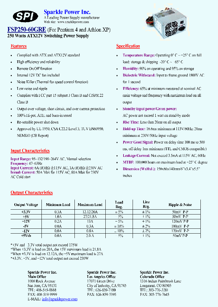 FSP250-60GRE_4399266.PDF Datasheet