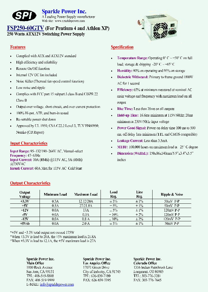 FSP250-60GTV_4399268.PDF Datasheet