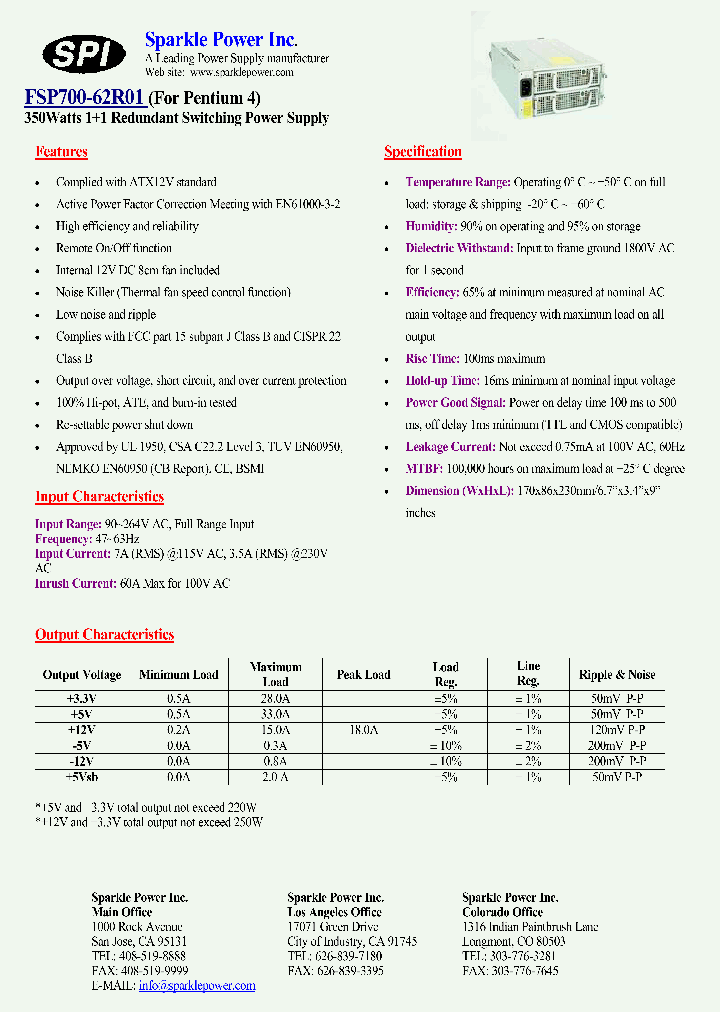 FSP700-62R01_4450223.PDF Datasheet
