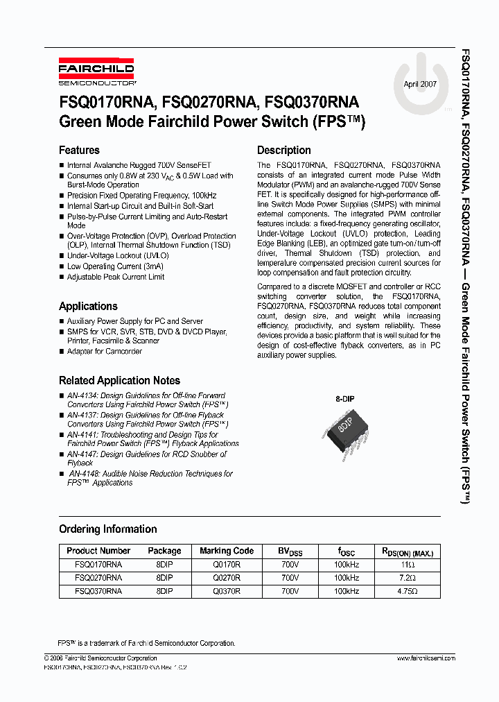 FSQ0170RNA07_4491751.PDF Datasheet