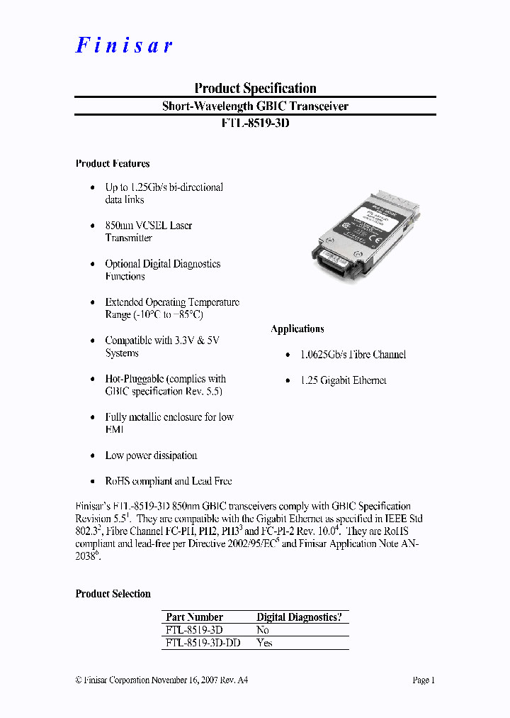 FTL-8519-3D_4918815.PDF Datasheet