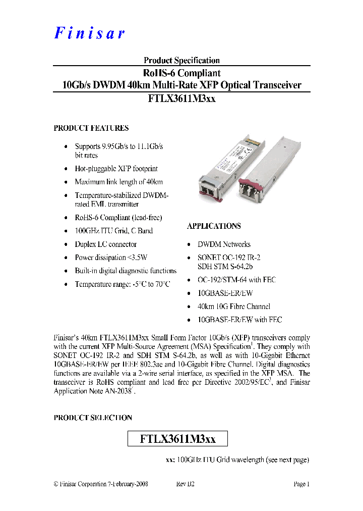 FTLX3611M317_4772670.PDF Datasheet