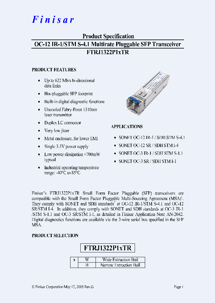 FTRJ1322P1BTR_4506368.PDF Datasheet