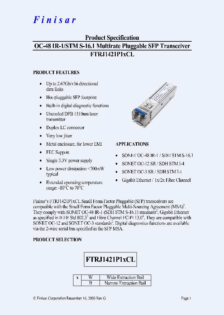 FTRJ1421P1BCL_4506374.PDF Datasheet