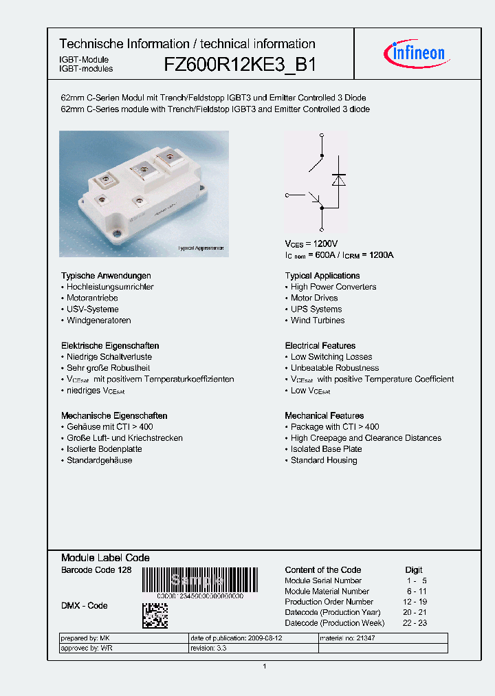 FZ600R12KE3B1_4911872.PDF Datasheet