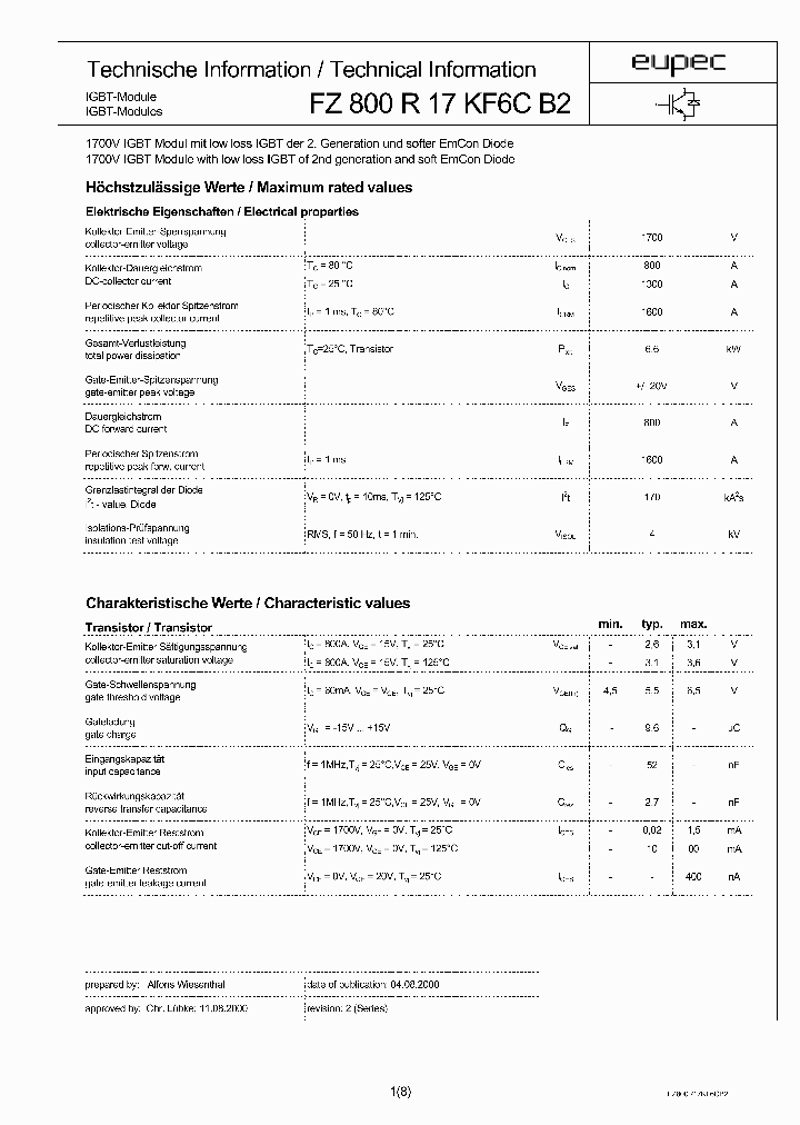 FZ800R17KF6CB2_4199738.PDF Datasheet