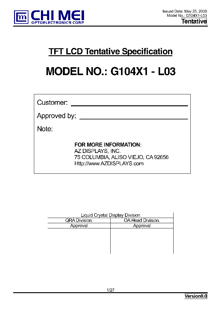 G104X1-L03_4899495.PDF Datasheet