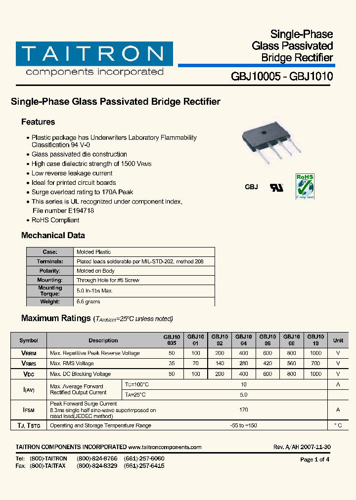 GBJ10005_4446773.PDF Datasheet
