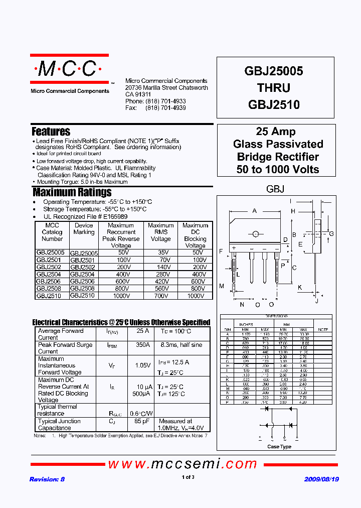 GBJ25005-BP_4719412.PDF Datasheet