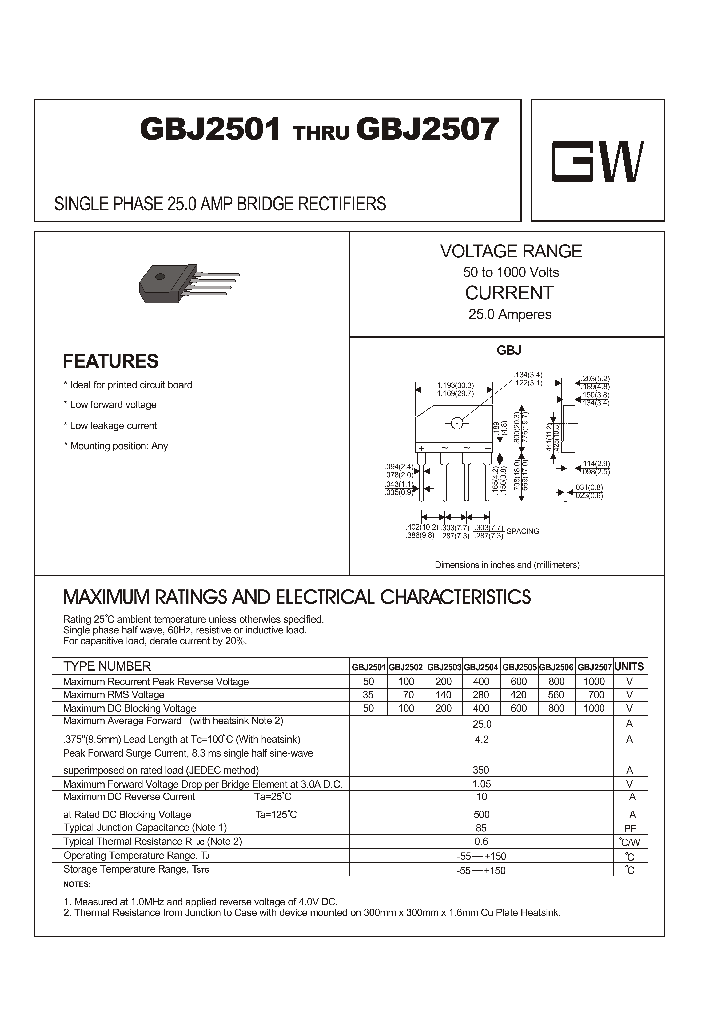 GBJ2501_4629226.PDF Datasheet