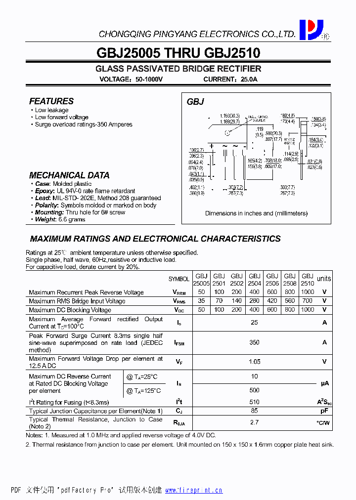 GBJ2508_4512402.PDF Datasheet