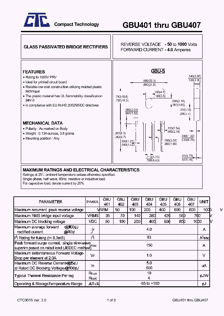 GBU401_4851549.PDF Datasheet
