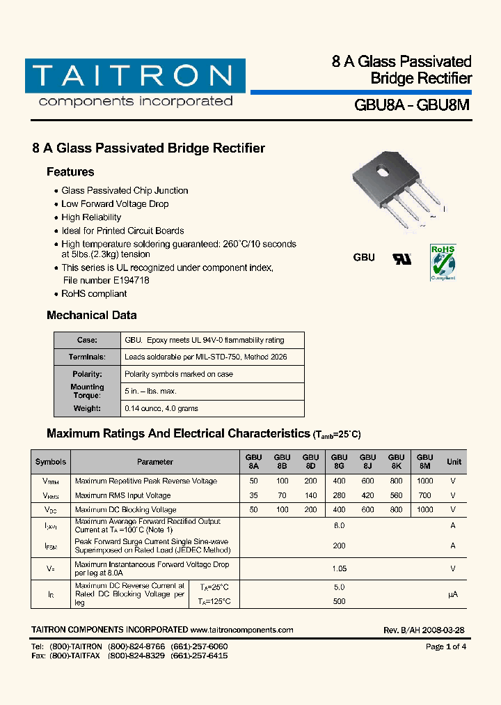 GBU8J_4600209.PDF Datasheet