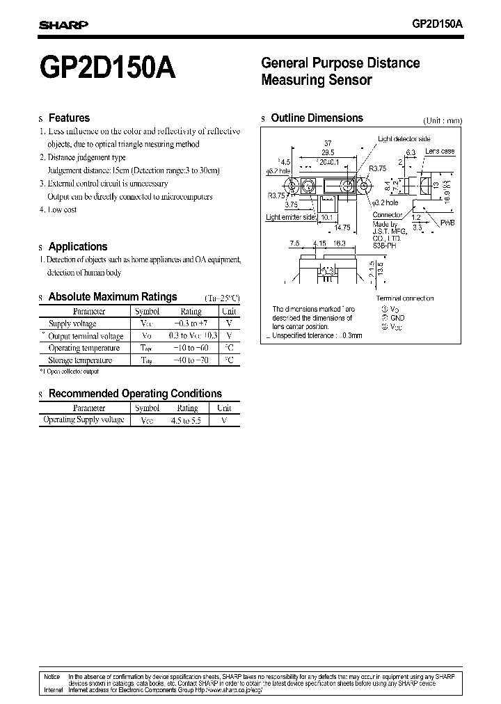 GP2D150A_4176180.PDF Datasheet