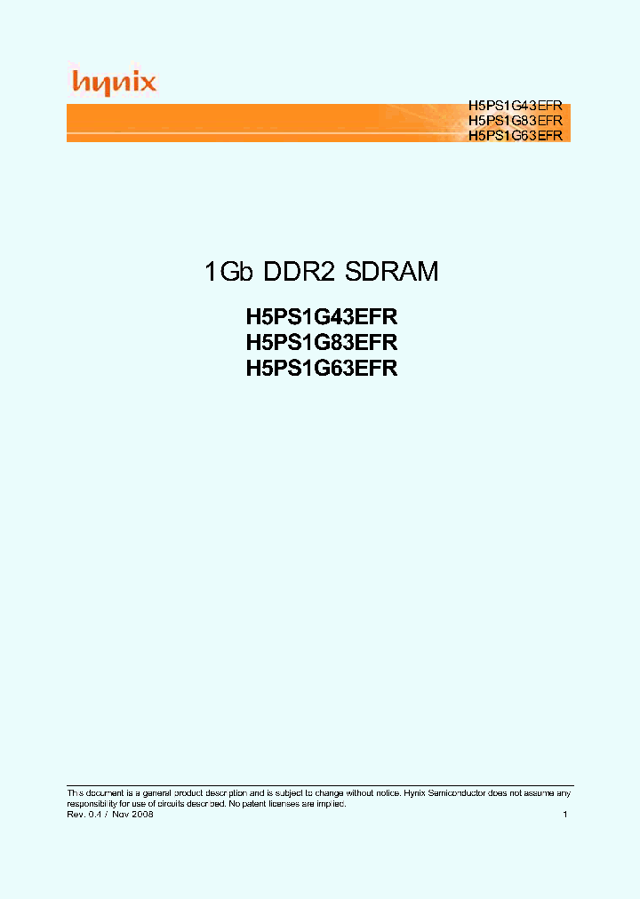 H5PS1G63EFR_4586482.PDF Datasheet