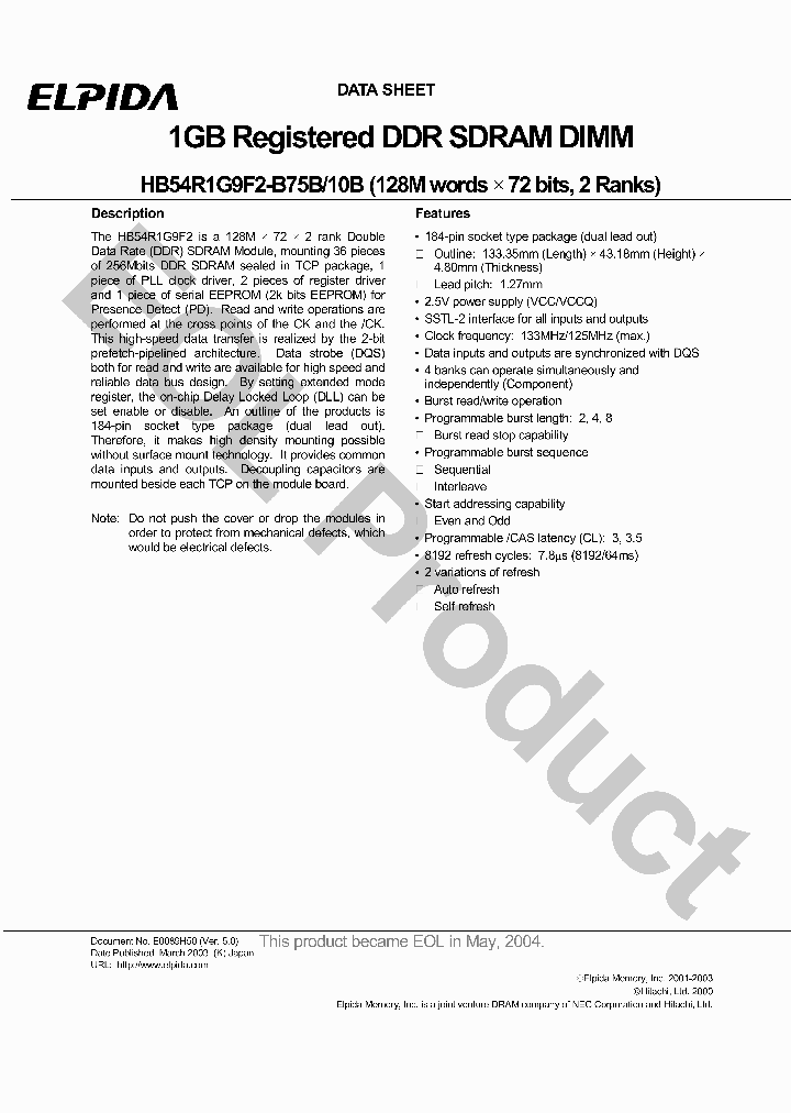HB54R1G9F2-10B_4509064.PDF Datasheet