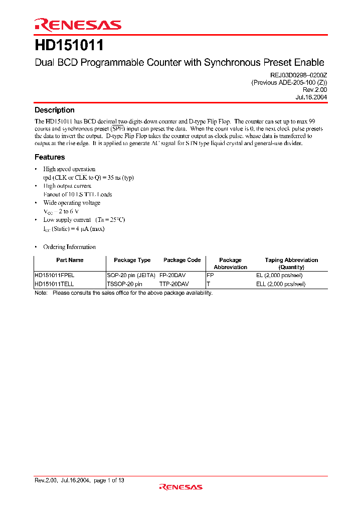 HD151011_4245899.PDF Datasheet