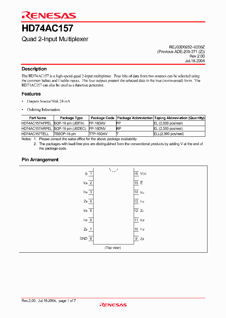 HD74AC157TELL_4239651.PDF Datasheet